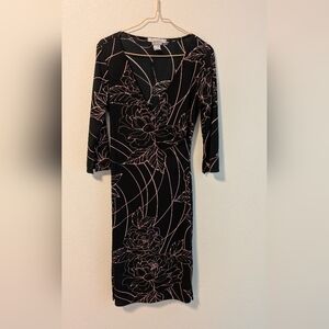 La Belle Vintage Y2K Black and Pink Floral Dress